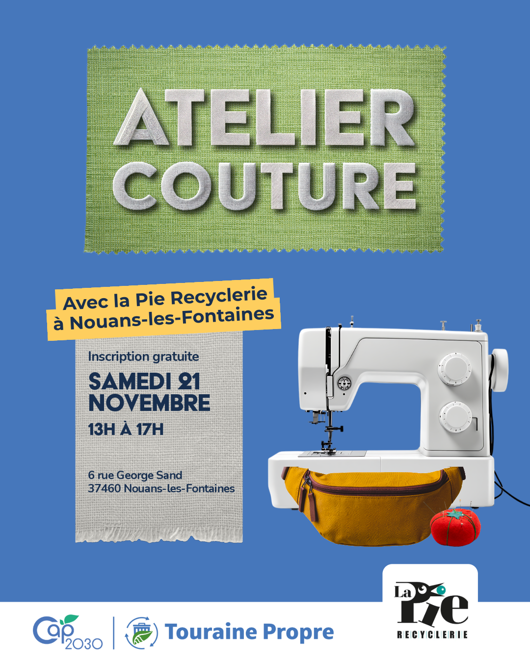 Atelier couture avec la Pie Recyclerie